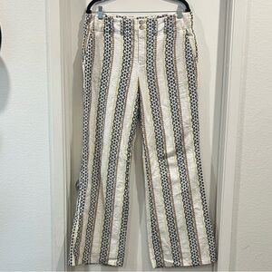 Anthropologie Floral Button-Front Pants